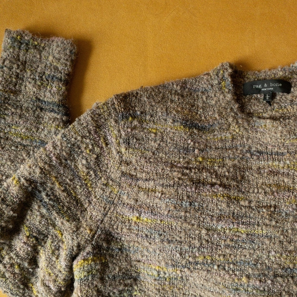 [RAG & BONE] Brock Marled-bouclé Wool-blend Sweater In Brown Multi